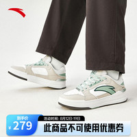 ANTA安踏街顽LITE丨王一博同款低帮板鞋撞色休闲男女同款运动鞋112438052 【男款】白垩色/白/氢氧绿-12 42