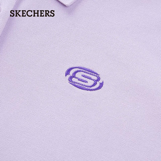 斯凯奇（Skechers）2024夏季女针织POLO衫短袖凉感L224W052 兰花紫色/01X5 M