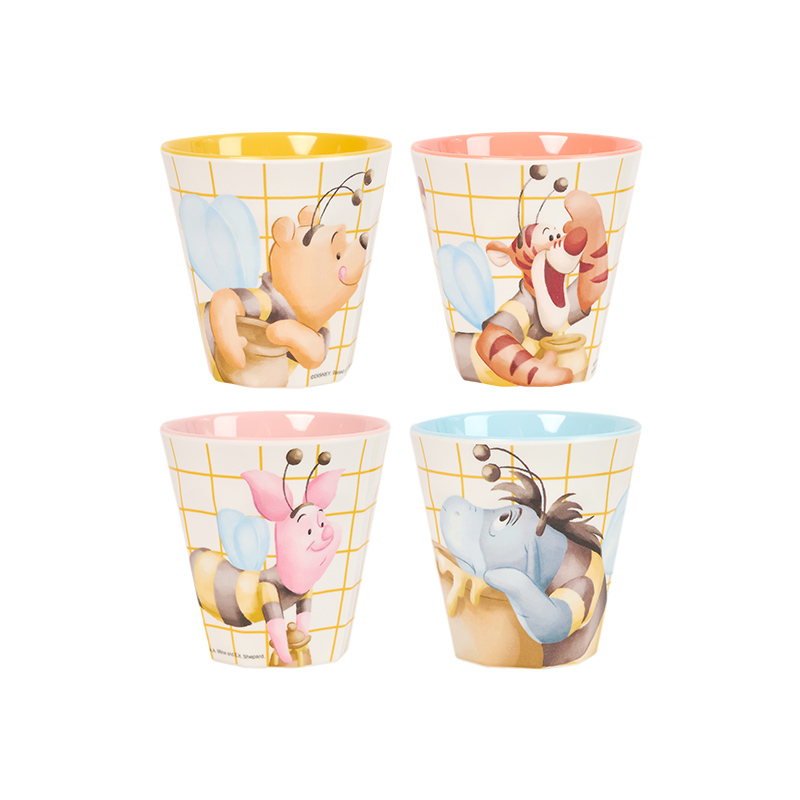 Disney 迪士尼 百亩森林蜂蜜日系列 陶瓷杯套装 4个 小熊维尼