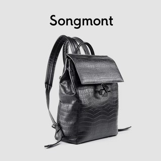 Songmont 崧 朱一龙款 黑色鳄鱼纹双肩包