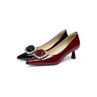 红蜻蜓 RED DRAGONFLY女单鞋2024秋季女士单鞋优雅时装女单鞋浅口通勤女鞋WFB34012 黑色 37