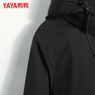 鸭鸭羽绒服鸭鸭（YAYA）羽绒服男女厚款连帽短款户外保暖冬季青年工装休闲外套 军绿色 180/XL(130-150斤）