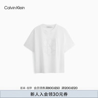Calvin Klein Jeans24秋季女士时尚ck立体花型刺绣纯棉宽松短袖T恤J223620 YAF-月光白 XS