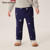 PawinPaw卡通小熊童装2024年秋冬男宝梭织裤 Navy藏青色/59 90cm