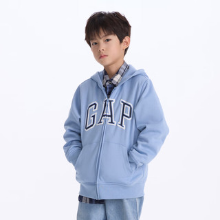 GAP【大小童同款】男女童2024初秋logo开衫卫衣外套646082 蓝色 110cm(4-5岁) 亚洲尺码