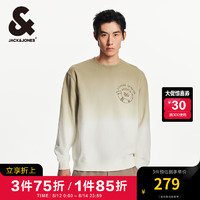 杰克·琼斯（JACK&JONES）男装衣服秋季舒适100%纯棉宽松潮流时尚简约渐变色圆领套头卫衣男 E11 卡其色 170/92A/S