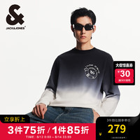 杰克·琼斯（JACK&JONES）男装衣服秋季舒适100%纯棉宽松潮流时尚简约渐变色圆领套头卫衣男 E39 水泥灰色 180/100A/L