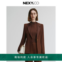 奈蔻【美利奴细羊毛】2024年秋季西装外套女 深橙红色 XL