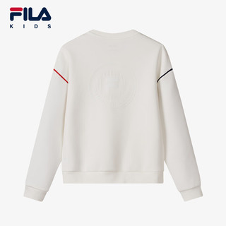 FILA 斐乐童装儿童卫衣2024秋季女大童运动干爽套头上衣 纶度白-WT 160