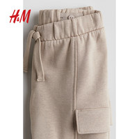 H&M童装男婴裤子2024年秋棉质拉绒内里长裤工装长裤1236872 米色 66/47