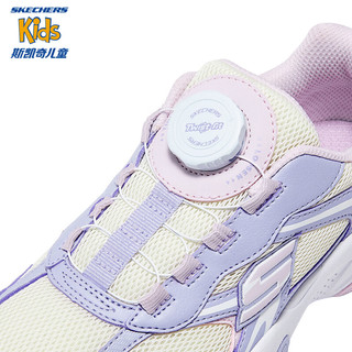 Skechers斯凯奇儿童春秋款运动鞋复古潮流时尚女童旋钮老爹休闲鞋303946L 薰衣草色/LAV 33码