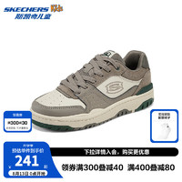 Skechers斯凯奇儿童春秋低帮休闲复古板鞋男童厚底轻便防滑运动鞋406157L 男童/灰褐色/TPE 31码