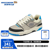 Skechers斯凯奇儿童春秋低帮休闲复古板鞋男童厚底轻便防滑运动鞋406157L 男童/灰色/蓝色/GYBL 37码