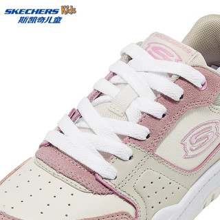 Skechers斯凯奇儿童春秋低帮休闲复古板鞋男童厚底轻便防滑运动鞋406157L 女童/自然色/多彩色/NTMT 28.5码