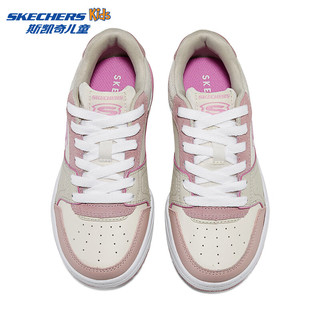 Skechers斯凯奇儿童春秋低帮休闲复古板鞋男童厚底轻便防滑运动鞋406157L 女童/自然色/多彩色/NTMT 28.5码