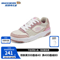 Skechers斯凯奇儿童春秋低帮休闲复古板鞋男童厚底轻便防滑运动鞋406157L 女童/自然色/多彩色/NTMT 38码