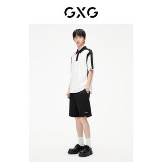 GXG男装百搭简约抽绳休闲短裤2024年夏季#G24D222035 米白 180/XL