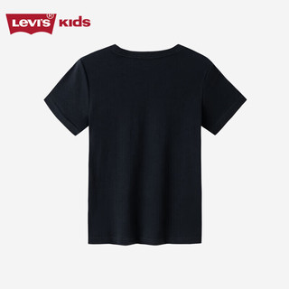 Levi's李维斯童装年夏季男童冰感短袖t恤圆领打底衫儿童上衣 黑美人 160/76(L)