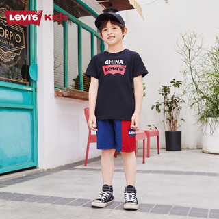 Levi's李维斯童装年夏季男童冰感短袖t恤圆领打底衫儿童上衣 黑美人 160/76(L)