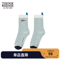 Teenie Weenie小熊&PACAIN联名2024年清新拼色学院风中筒袜子 薄荷色 FRE
