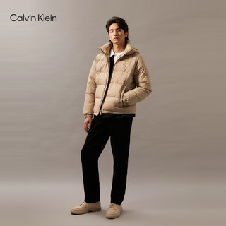 Calvin Klein Jeans【防泼水】24秋季男士ck鸭绒连帽面包服羽绒服J326889 PED-奶茶咖 XL