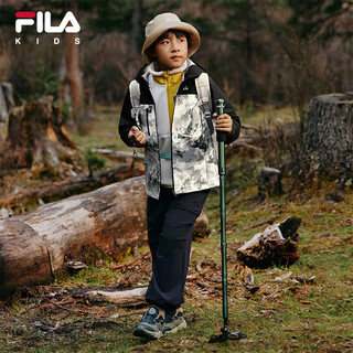 FILA【斐护科技】斐乐儿童户外防风上衣2024秋冬男中大童外套 满印一-ZA 140cm