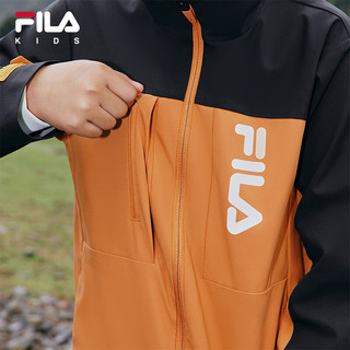 FILA【斐护科技】斐乐儿童户外防风上衣2024秋冬男中大童外套 黏土橙-OR 165cm