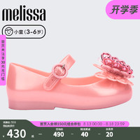 Melissa梅丽莎24小童经典小圆头芭蕾鞋立体蝴蝶结单鞋35894 珠光粉色 28/29