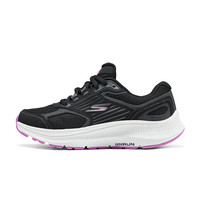 SKECHERS 斯凯奇 WOMEN'S GO系列 暮光 女子轻质缓震跑鞋 128606-BKFS 黑色/紫红色 35