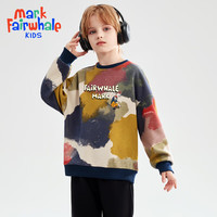 马克华菲男童卫衣圆领2024秋季装扎染上衣儿童休闲童装洋气 扎染蓝 150cm