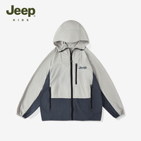 Jeep吉普男女中大童2024年夏季运动生活系列凉感舒适防晒衣外套 灰色 160