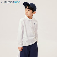 NAUTICA诺帝卡童装【儿童基本款】 男童女童POLO衫春秋季长袖T恤 白色 140cm