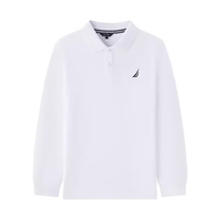 NAUTICA诺帝卡童装【儿童基本款】 男童女童POLO衫春秋季长袖T恤 白色-24 160cm