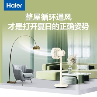 移动端、京东百亿补贴：Haier 海尔 电风扇省电落地扇台立两用电风扇循环扇HFX-J30（赠电动牙刷，需拍2）