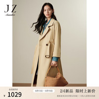 玖姿·安娜蔻摩登通勤经典系带收腰肯辛顿风衣外套女2024秋季 卡其 M