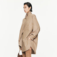 JNBY江南布衣24秋衬衫棉质宽松条纹5O8211240 248/杂咖 M