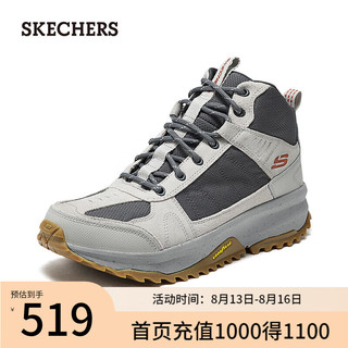 斯凯奇（Skechers）男士复古休闲鞋高透气记忆泡棉鞋垫237315 灰色/炭灰色/GYCC 43