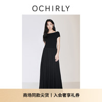 ochirly欧时力 连衣裙黑裙白裙气质松弛感收腰2024秋季 黑色 S