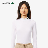 法国拉科斯特 LACOSTE女装24秋季时尚纯色简约圆领长袖T恤|TF2675 001/白色 34 /155