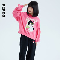 小猪班纳童装2024秋装儿童卫衣中大童女童套头衫女孩上衣秋季 杨妃粉 160cm