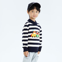 小猪班纳童装2024秋装儿童套头衫小童男童毛衣宝宝毛衫幼童潮 经典蓝 90cm