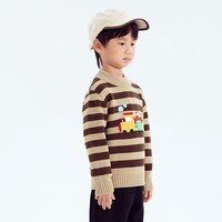小猪班纳童装2024秋装儿童套头衫小童男童毛衣宝宝毛衫幼童潮 卡布奇诺 110cm