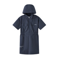 诺帝卡 NAUTICA童装【2024夏季】女童连衣裙儿童户外连帽短袖裙子轻薄 藏青 110cm