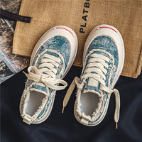 罗冠 潮ins小众帆布鞋丑萌鞋男鞋 蓝色 39