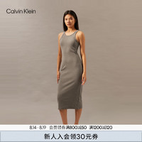 Calvin Klein Jeans24秋季女士简约ck刺绣休闲通勤背心针织连衣裙40WJ219 P7E-英雄灰 L