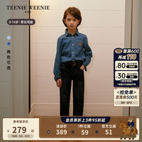 Teenie Weenie Kids小熊童装24秋男女童宝经典学院风水洗牛仔衬衫 牛仔色 140cm