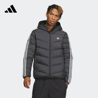 adidas 阿迪达斯 运动保暖连帽鸭绒羽绒服男装阿迪达斯轻运动IK7601 黑色 A/M