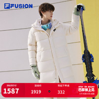 FILA FUSION斐乐潮牌男女同款长款羽绒服春冬季连帽外套