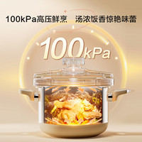 苏泊尔高压锅家用小型不锈钢压力锅燃气电磁炉通用防爆 100kPa高压快锅-5L＋导热板