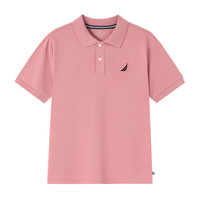 诺帝卡 NAUTICA童装【儿童基本款】 男童POLO衫夏季短袖T恤抑菌 粉红-凉感抗菌面料 120cm